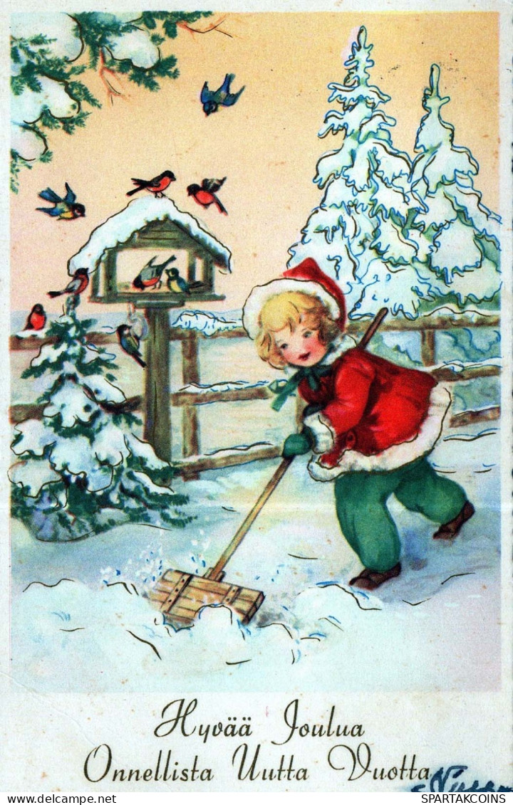 Feliz Año Navidad NIÑOS Vintage Tarjeta Postal CPSMPF #PKD601.A - Neujahr