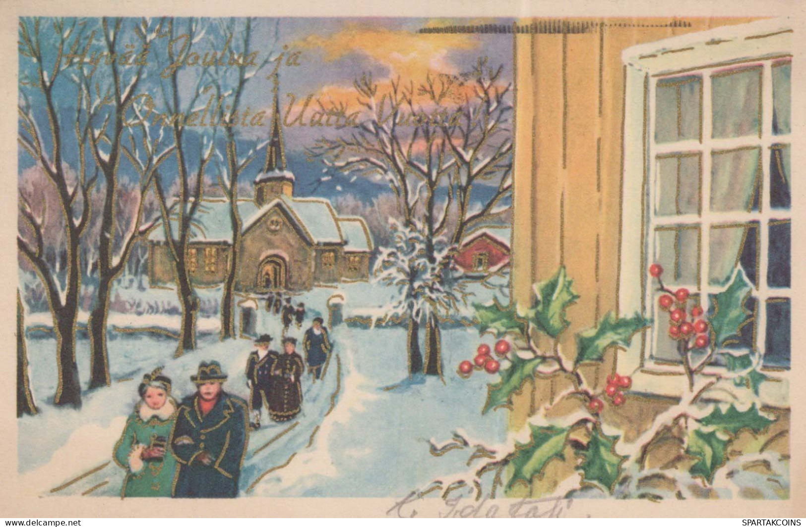 Neujahr Weihnachten Vintage Ansichtskarte Postkarte CPSMPF #PKD619.A - Neujahr