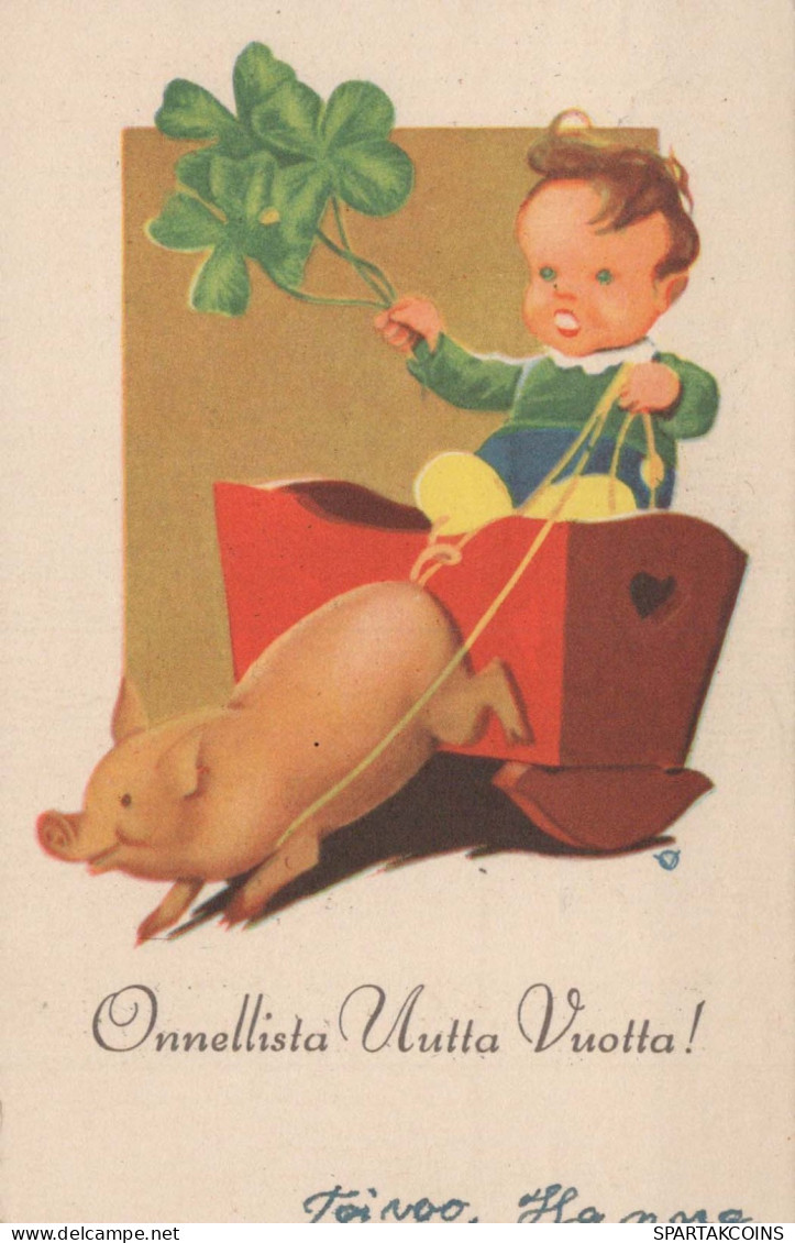 Neujahr Weihnachten KINDER Vintage Ansichtskarte Postkarte CPSMPF #PKD419.A - Neujahr