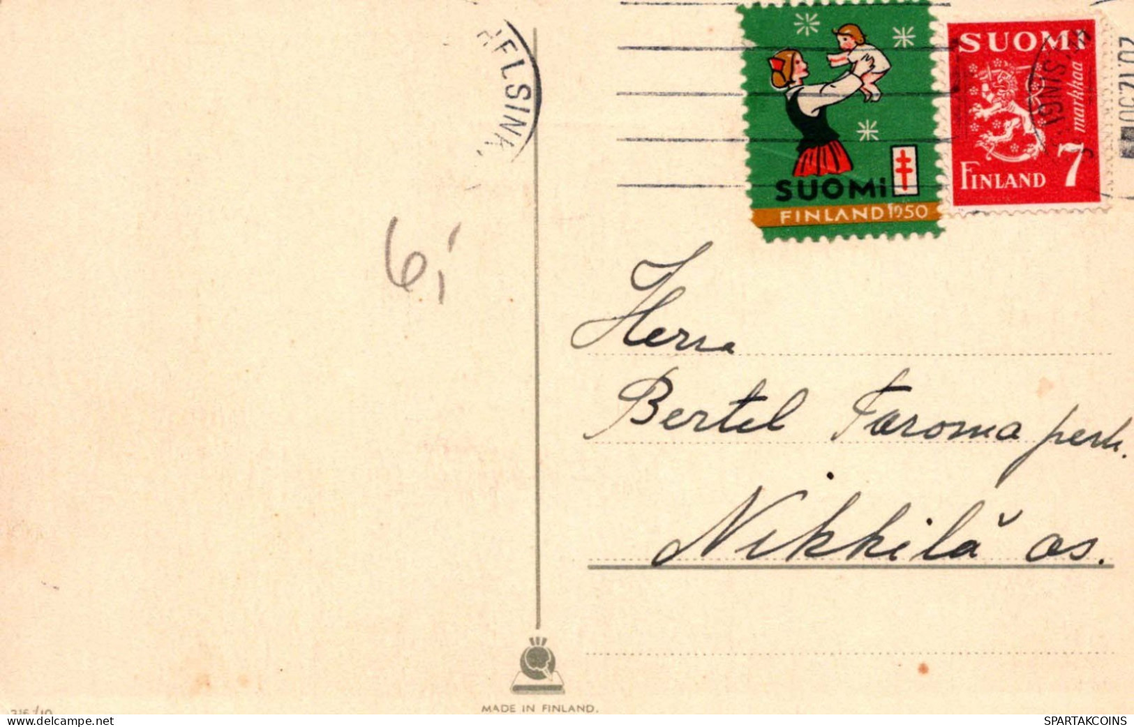 PAPÁ NOEL Feliz Año Navidad GNOMO Vintage Tarjeta Postal CPSMPF #PKD376.A - Santa Claus