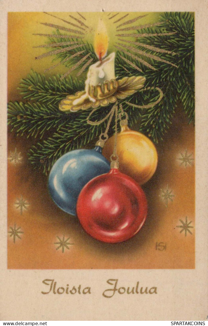 Buon Anno Natale CANDELA Vintage Cartolina CPSMPF #PKD032.A - Neujahr