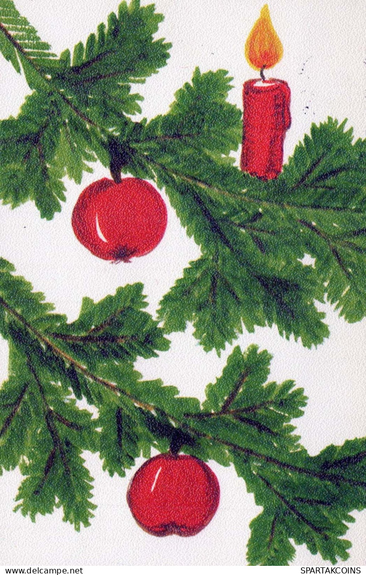 Buon Anno Natale CANDELA Vintage Cartolina CPSMPF #PKD012.A - Neujahr