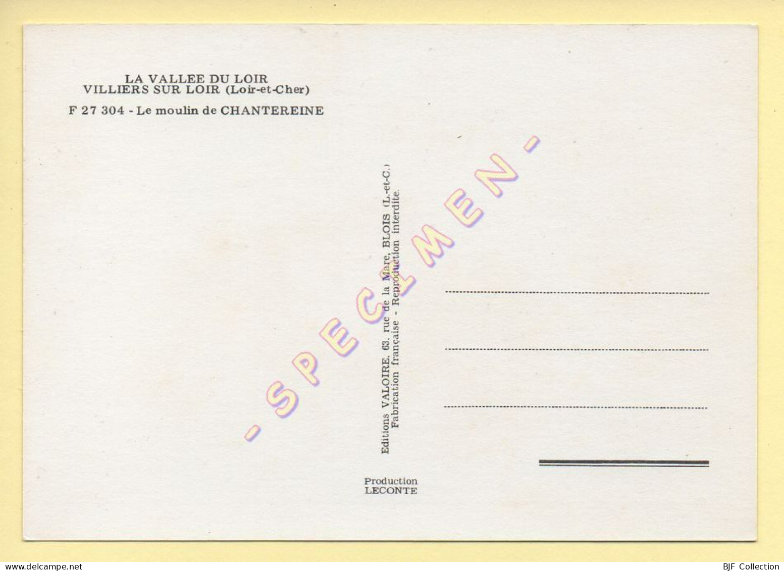 41. VILLIERS SUR LOIR - Le Moulin De CHANTEREINE (voir Scan Recto/verso) - Other & Unclassified