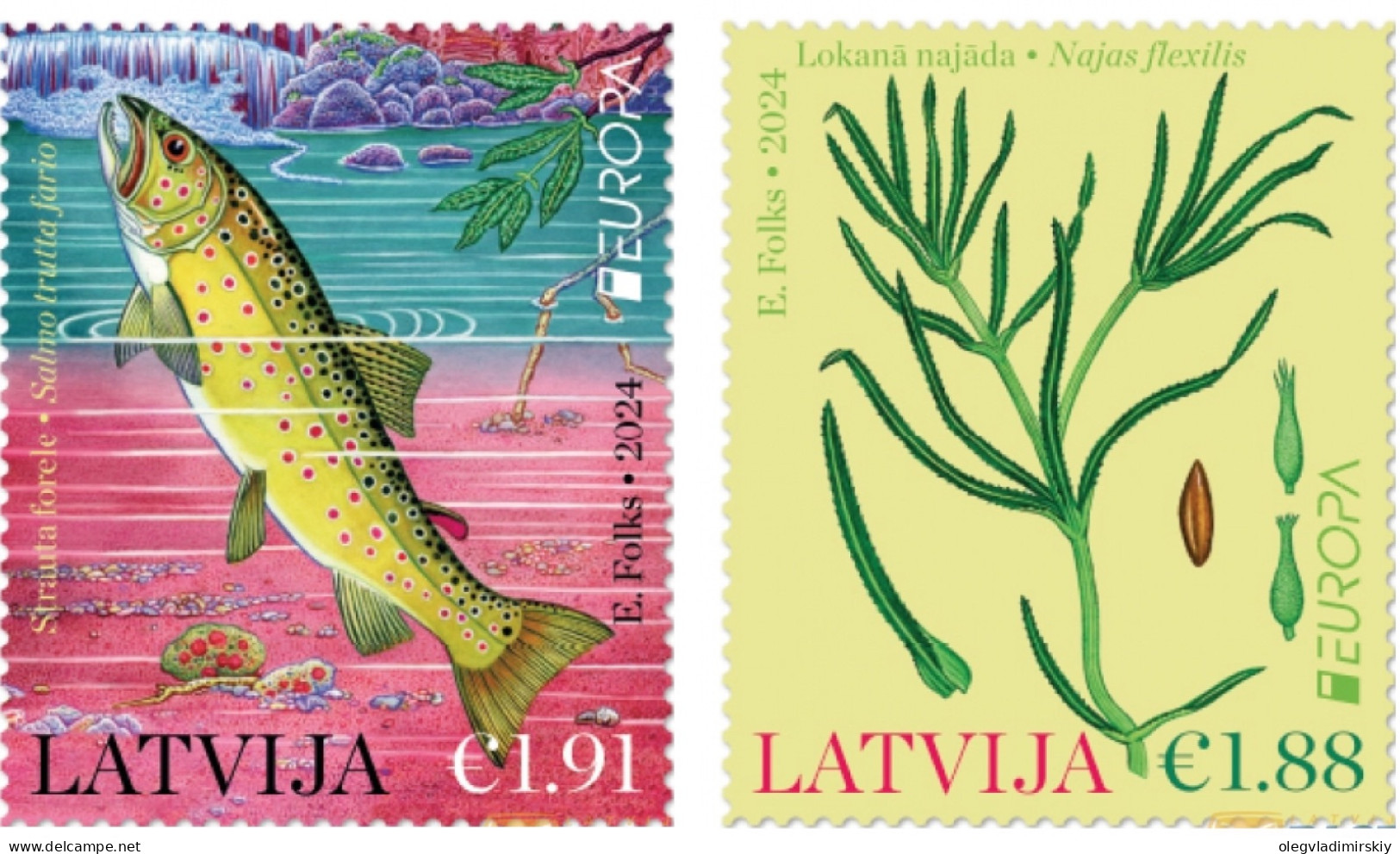 Latvia Lettland Lettonie 2024 Europa CEPT Underwater Flora And Fauna Fish Plant Set Of 2 Stamps MNH - 2024
