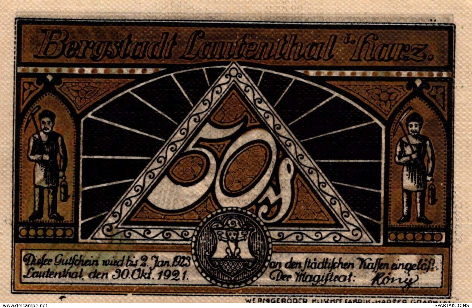 50 PFENNIG 1921 Stadt LAUSCHA Thuringia UNC DEUTSCHLAND Notgeld Banknote #PC043 - [11] Emissions Locales