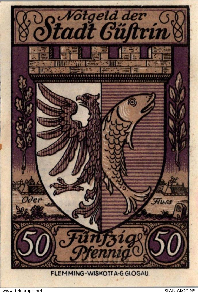 50 PFENNIG 1921 Stadt KÜSTRIN Brandenburg UNC DEUTSCHLAND Notgeld #PI001 - Lokale Ausgaben