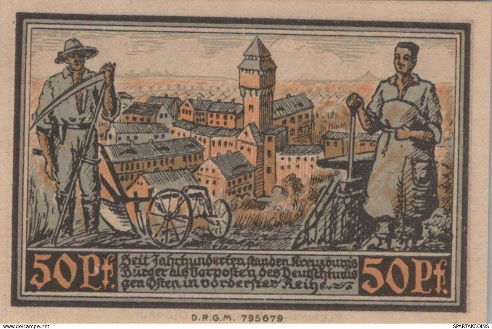 50 PFENNIG 1921 Stadt KREUZBURG Oberen Silesia UNC DEUTSCHLAND Notgeld #PH680 - [11] Emissions Locales