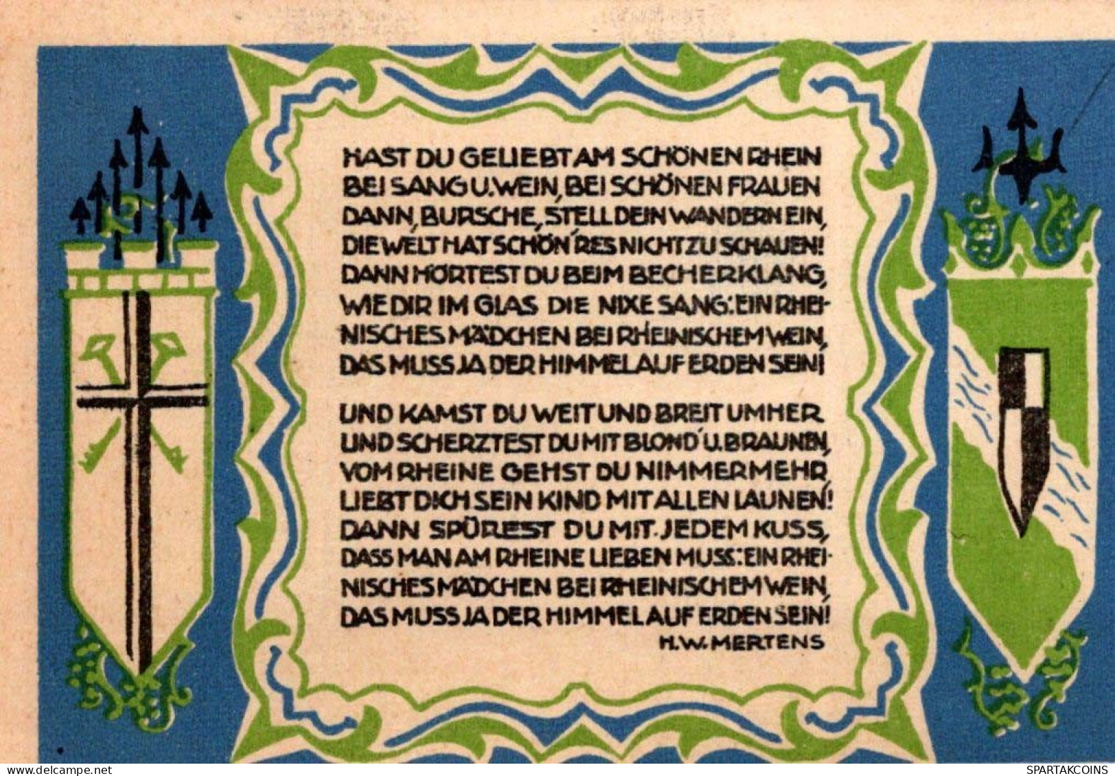 50 PFENNIG 1921 Stadt KoNIGSWINTER Rhine DEUTSCHLAND Notgeld Banknote #PF499 - [11] Emissions Locales