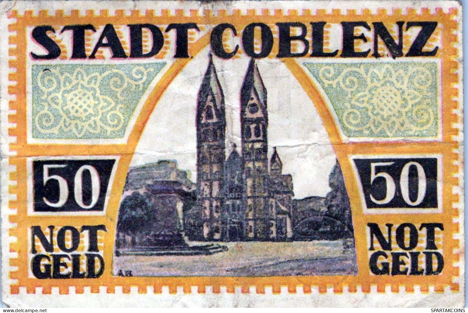 50 PFENNIG 1921 Stadt KOBLENZ Rhine DEUTSCHLAND Notgeld Banknote #PG470 - Lokale Ausgaben