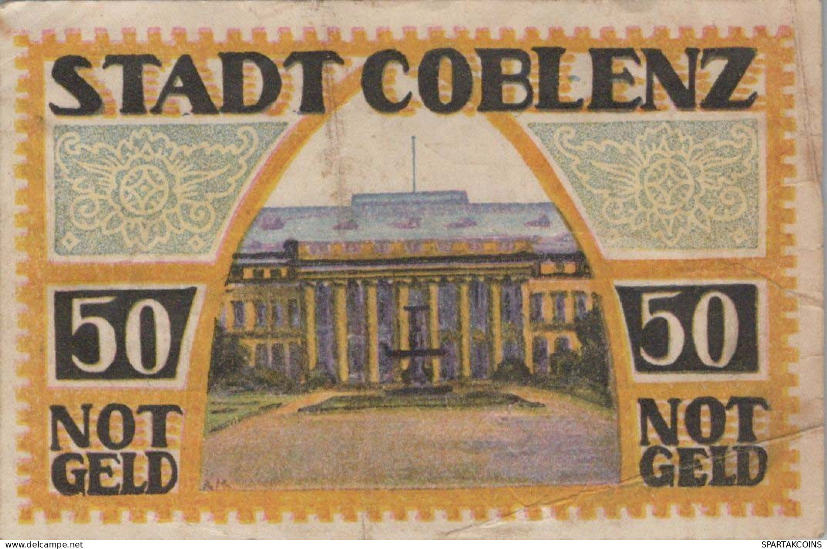 50 PFENNIG 1921 Stadt KOBLENZ Rhine DEUTSCHLAND Notgeld Banknote #PG469 - Lokale Ausgaben