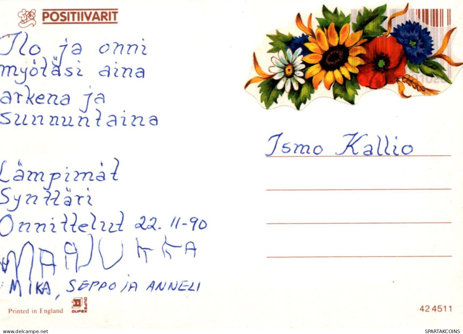FLOWERS LENTICULAR 3D Vintage Postcard CPSM #PAZ170.A - Fiori