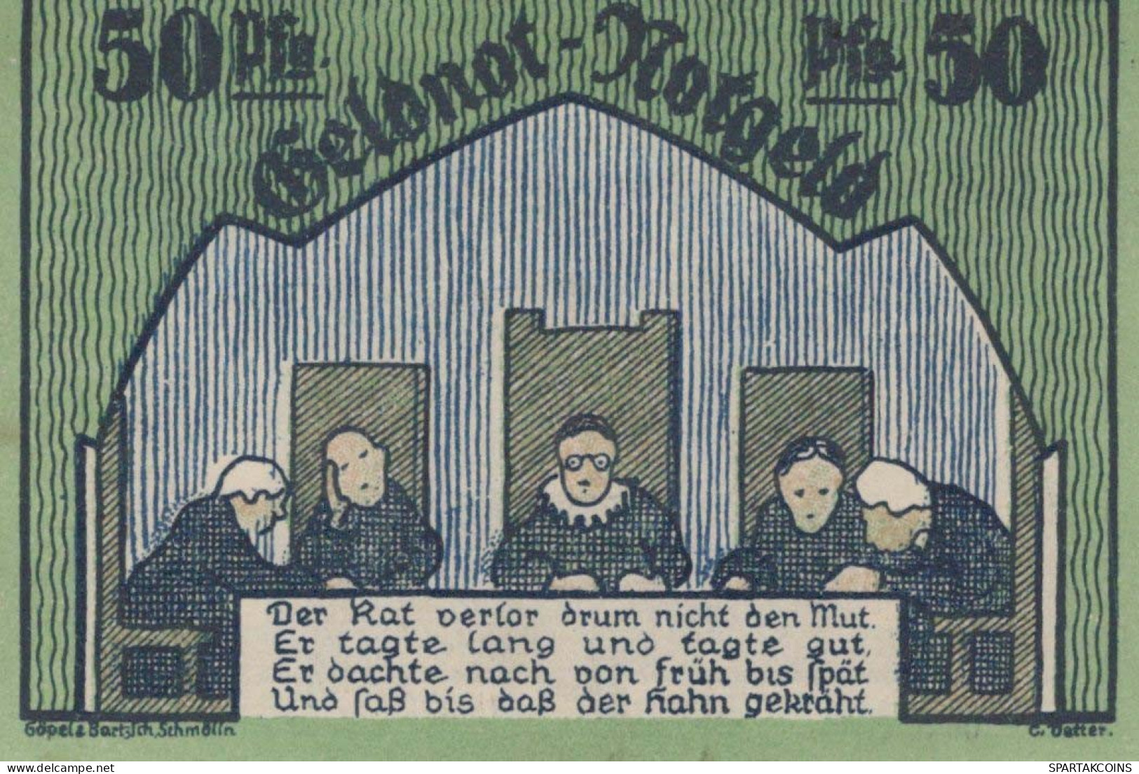 50 PFENNIG 1921 Stadt SCHMoLLN Thuringia UNC DEUTSCHLAND Notgeld Banknote #PC352 - [11] Emissions Locales
