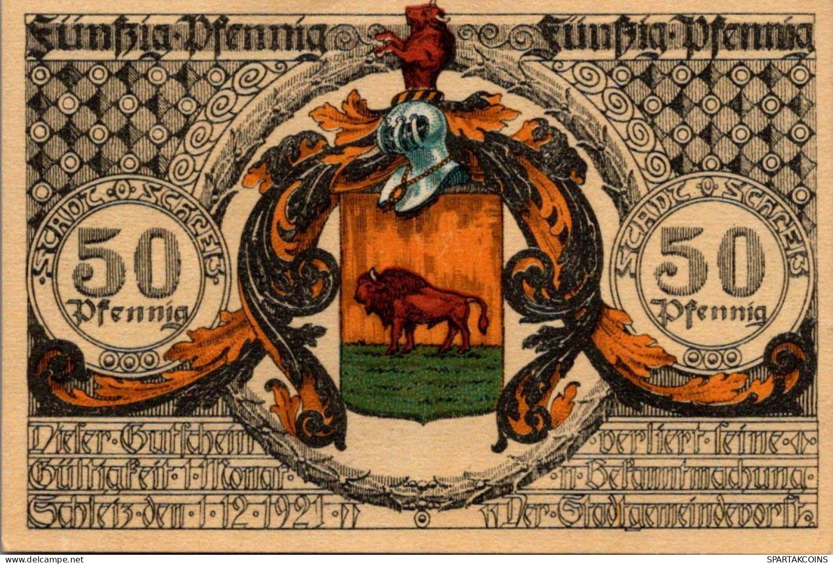 50 PFENNIG 1921 Stadt SCHLEIZ Thuringia DEUTSCHLAND Notgeld Banknote #PF510 - [11] Emissioni Locali