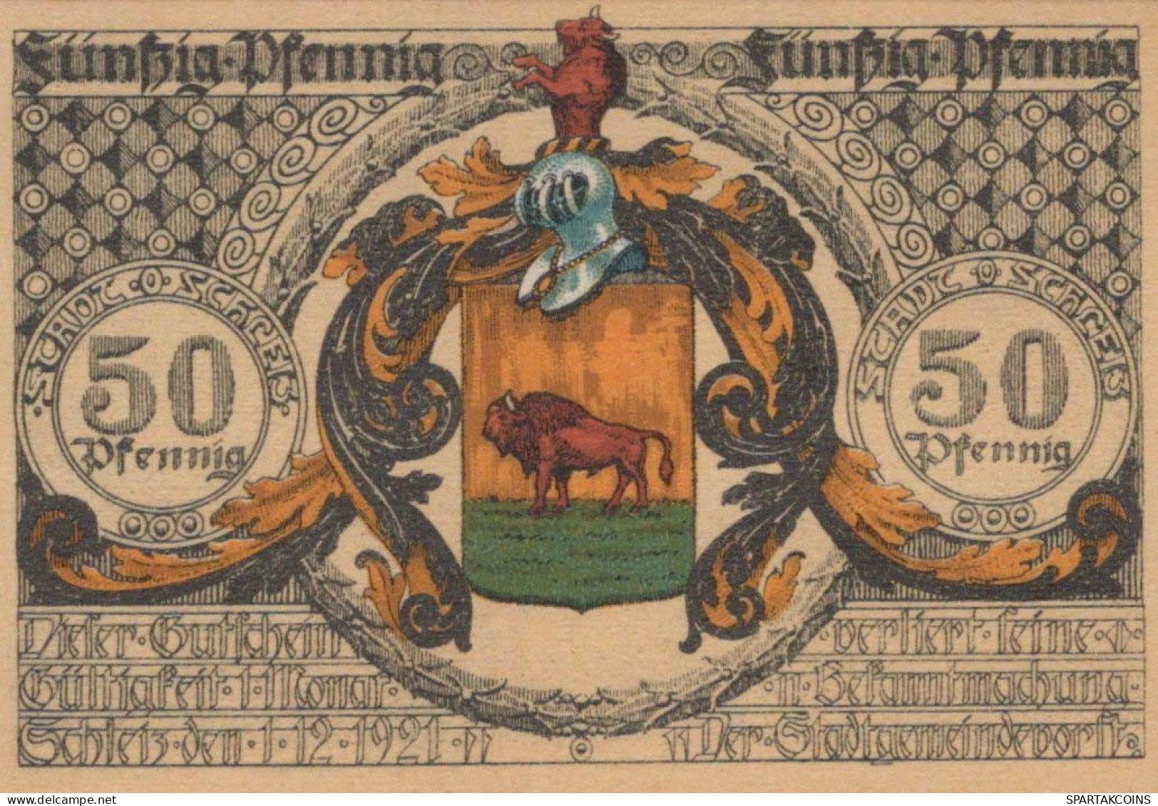 50 PFENNIG 1921 Stadt SCHLEIZ Thuringia DEUTSCHLAND Notgeld Banknote #PD537 - [11] Emissioni Locali