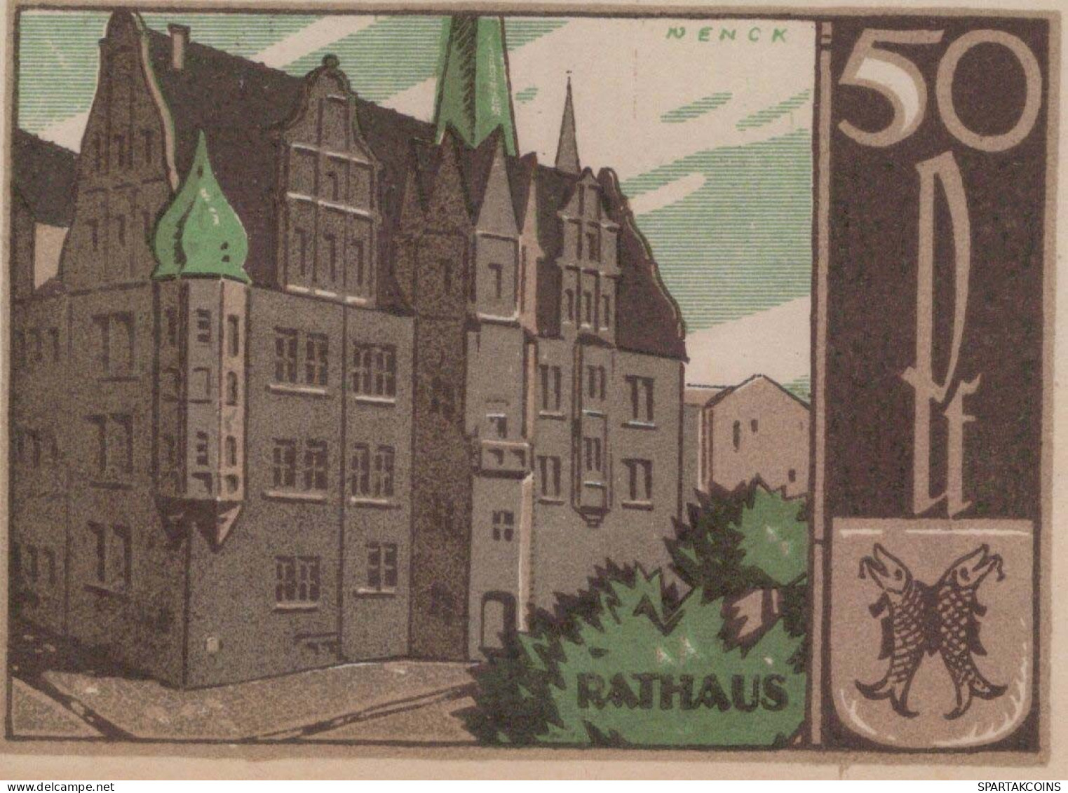 50 PFENNIG 1921 Stadt SAALFELD Thuringia DEUTSCHLAND Notgeld Banknote #PF907 - [11] Emissioni Locali