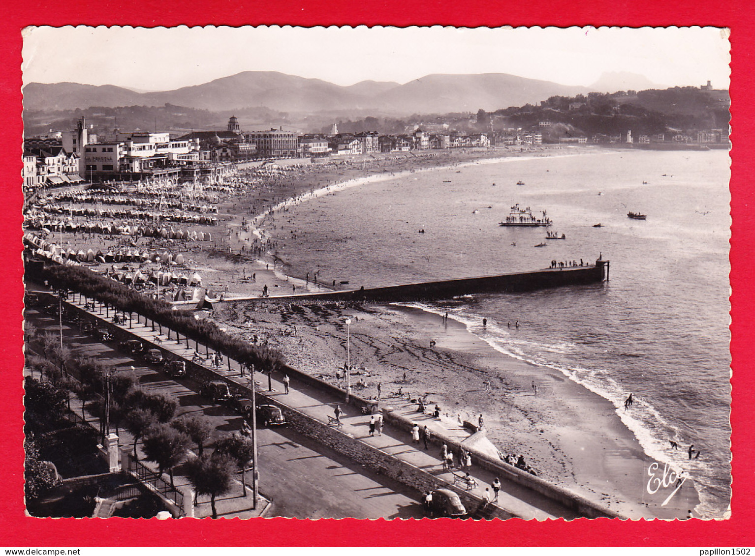 F-64-Saint Jean De Luz-55P41 Vue D'ensemble De La Plage, à Droite Les 3 Couronnes, Voir Verso Cachet La Civette - Saint Jean De Luz