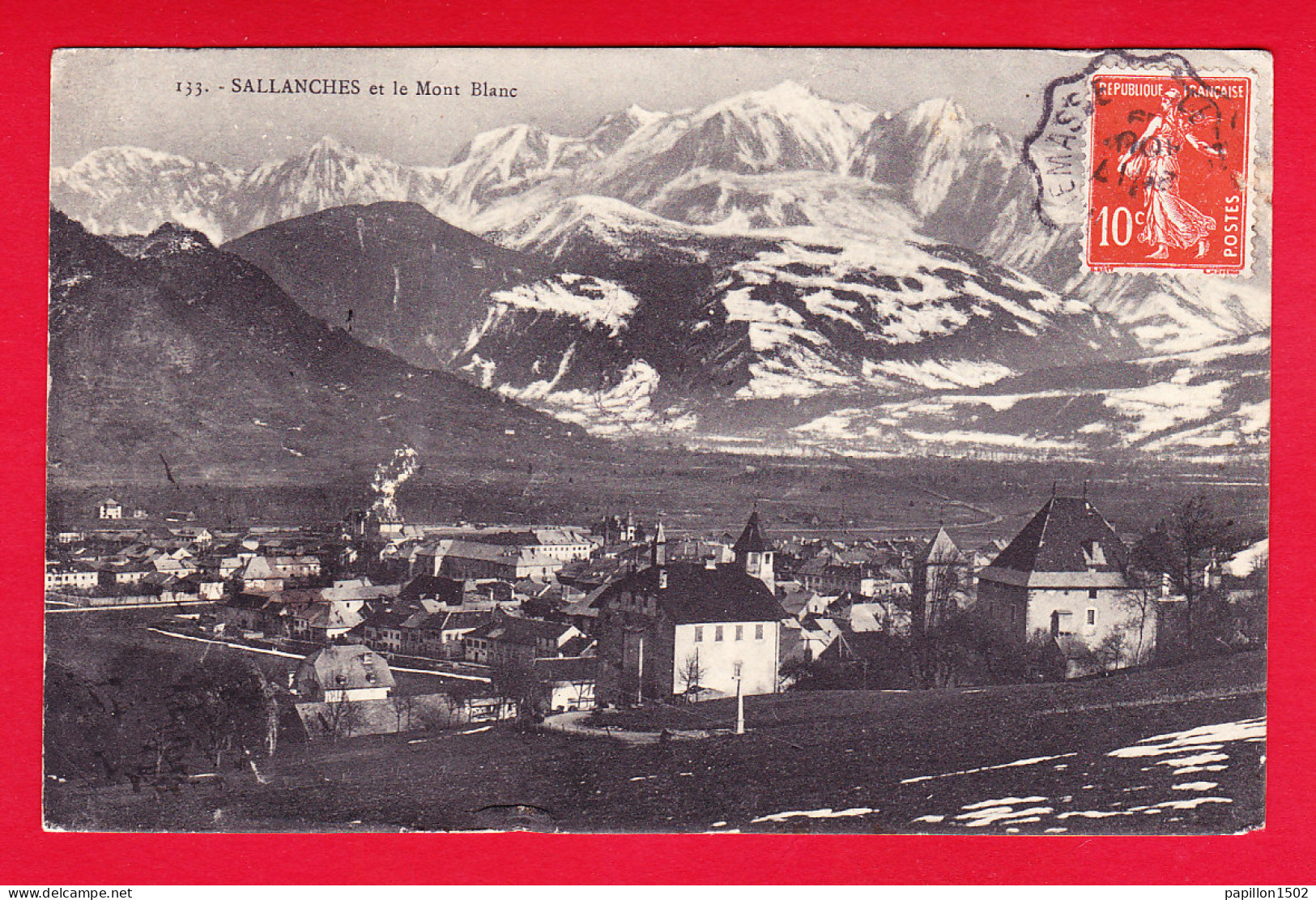 F-74-Sallanches-10P41 Vue Sur La Ville Et Le Mont Blanc, Cpa BE - Sallanches
