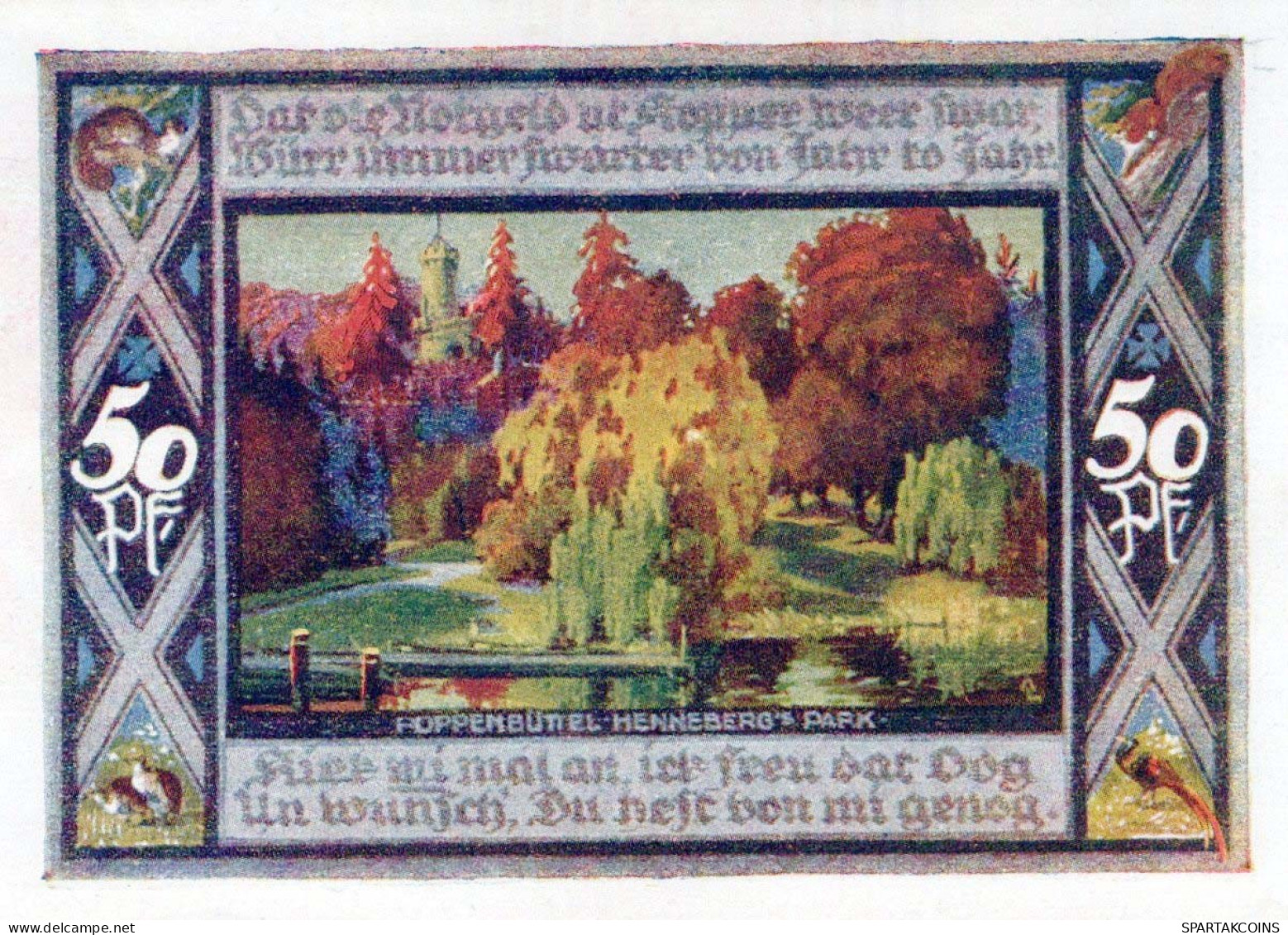 50 PFENNIG 1921 Stadt POPPENBÜTTEL Schleswig-Holstein UNC DEUTSCHLAND #PB688 - [11] Lokale Uitgaven