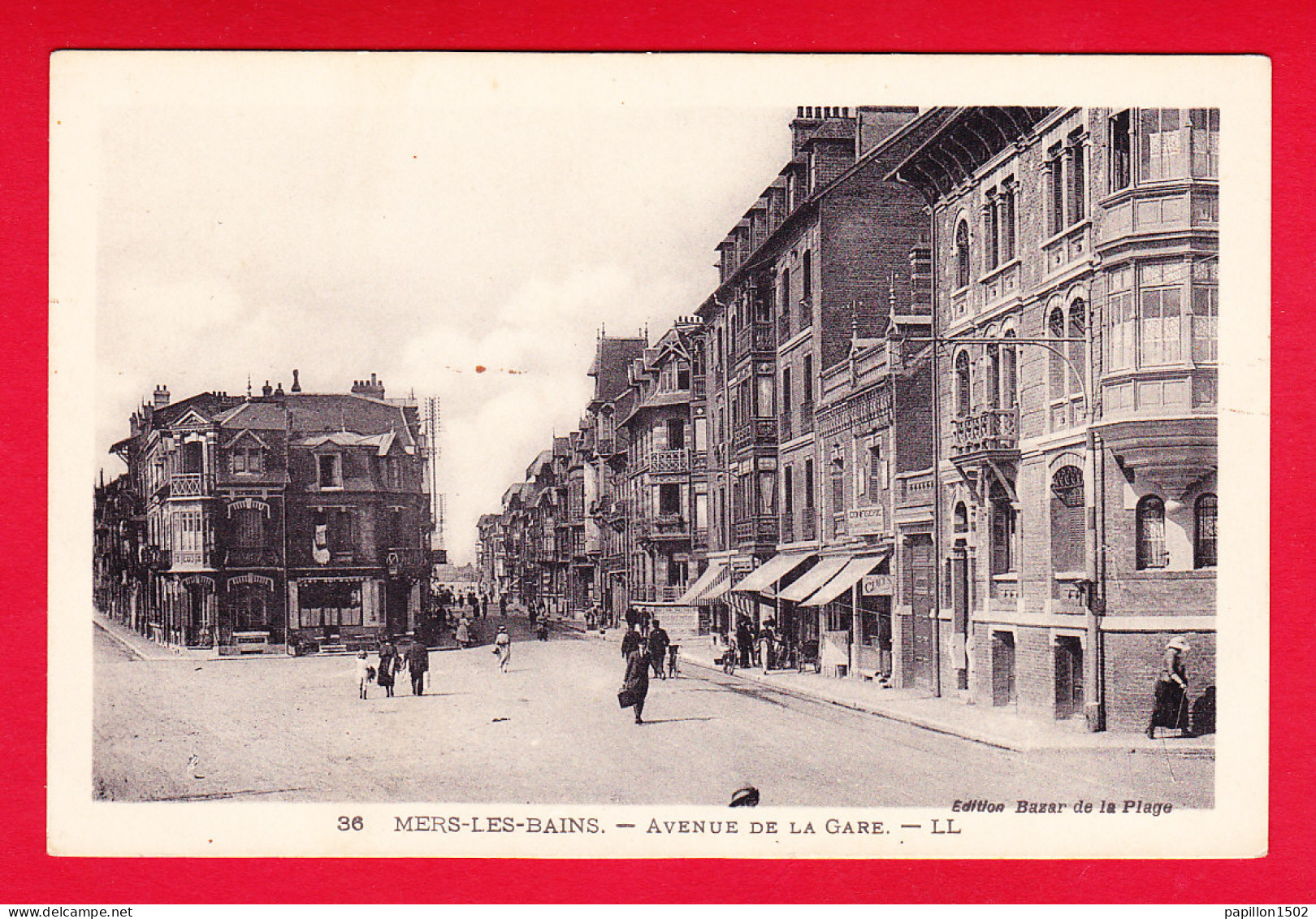 F-80-Mers Les Bains-06P60 L'avenue De La Gare, Animation, Cpa BE - Mers Les Bains