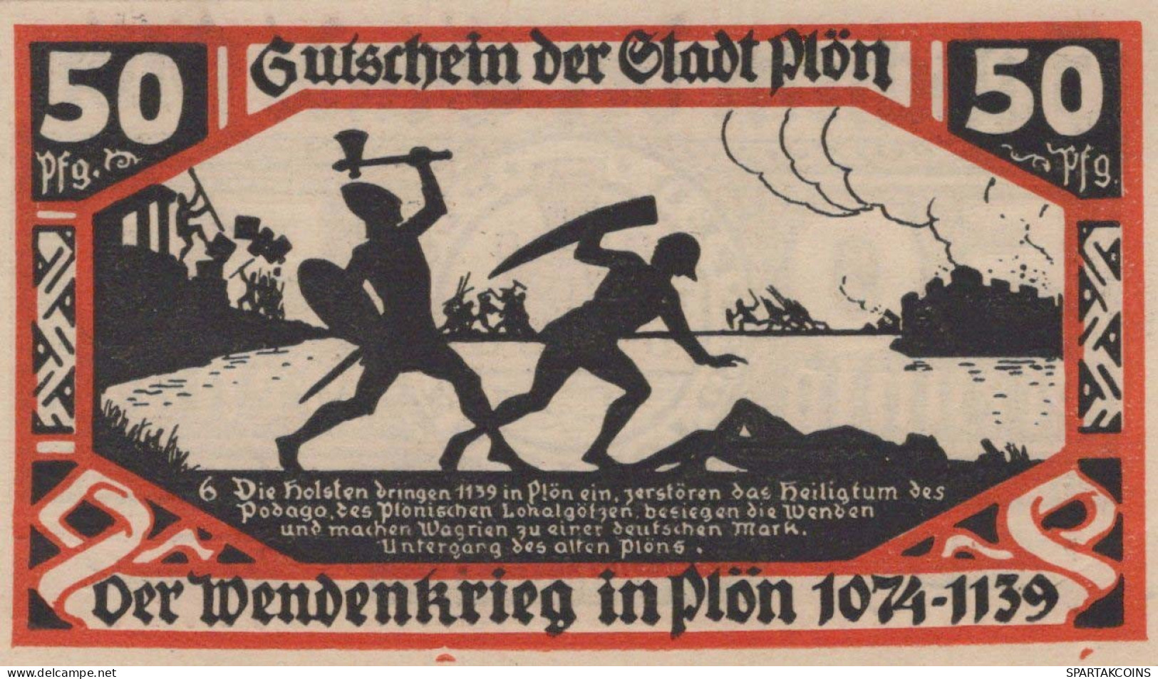50 PFENNIG 1921 Stadt PLÖN Schleswig-Holstein UNC DEUTSCHLAND Notgeld #PB607 - [11] Lokale Uitgaven