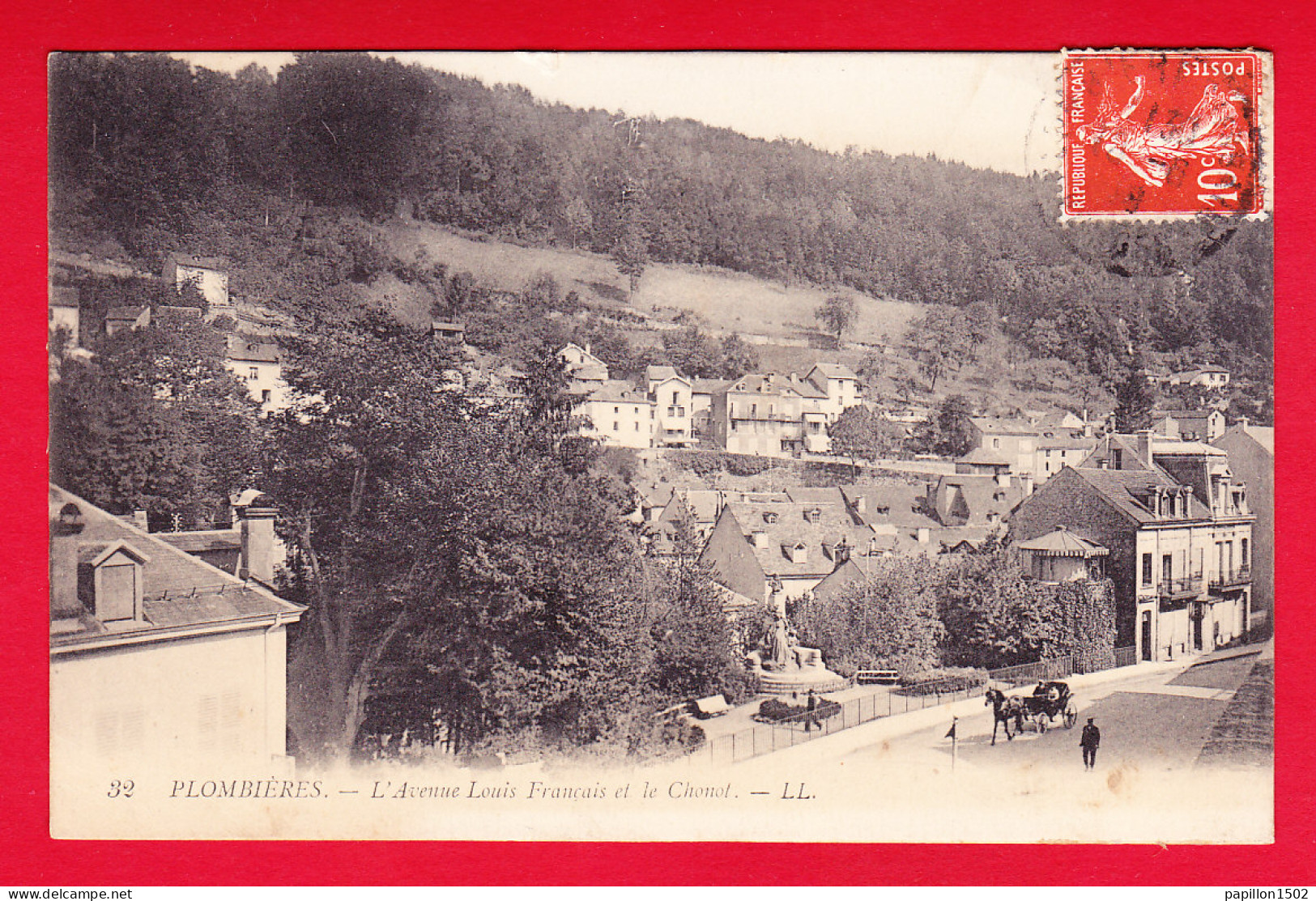 F-88-Plombieres Les Bains-24P60 L'avenue Louis Français Et Le Chonot, Attelage, Cpa - Plombieres Les Bains