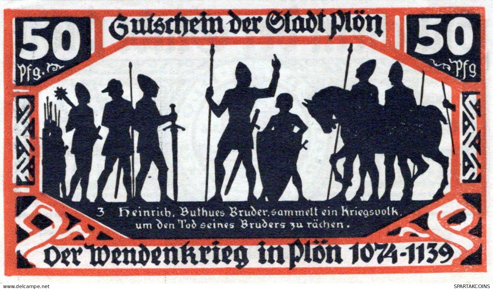 50 PFENNIG 1921 Stadt PLÖN Schleswig-Holstein UNC DEUTSCHLAND Notgeld #PB603 - [11] Lokale Uitgaven