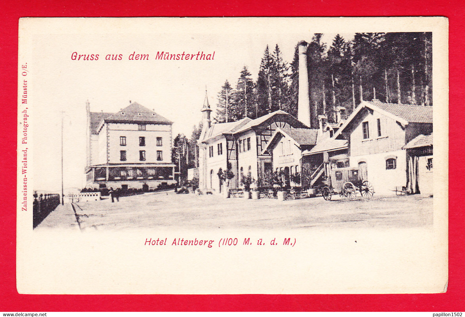 F-68-Mulhouse-05P61  Gruss Aus Dem MUNSTERTHAL, L'hôtel Altenberg, Calèche, Cpa Précurseur BE - Mulhouse