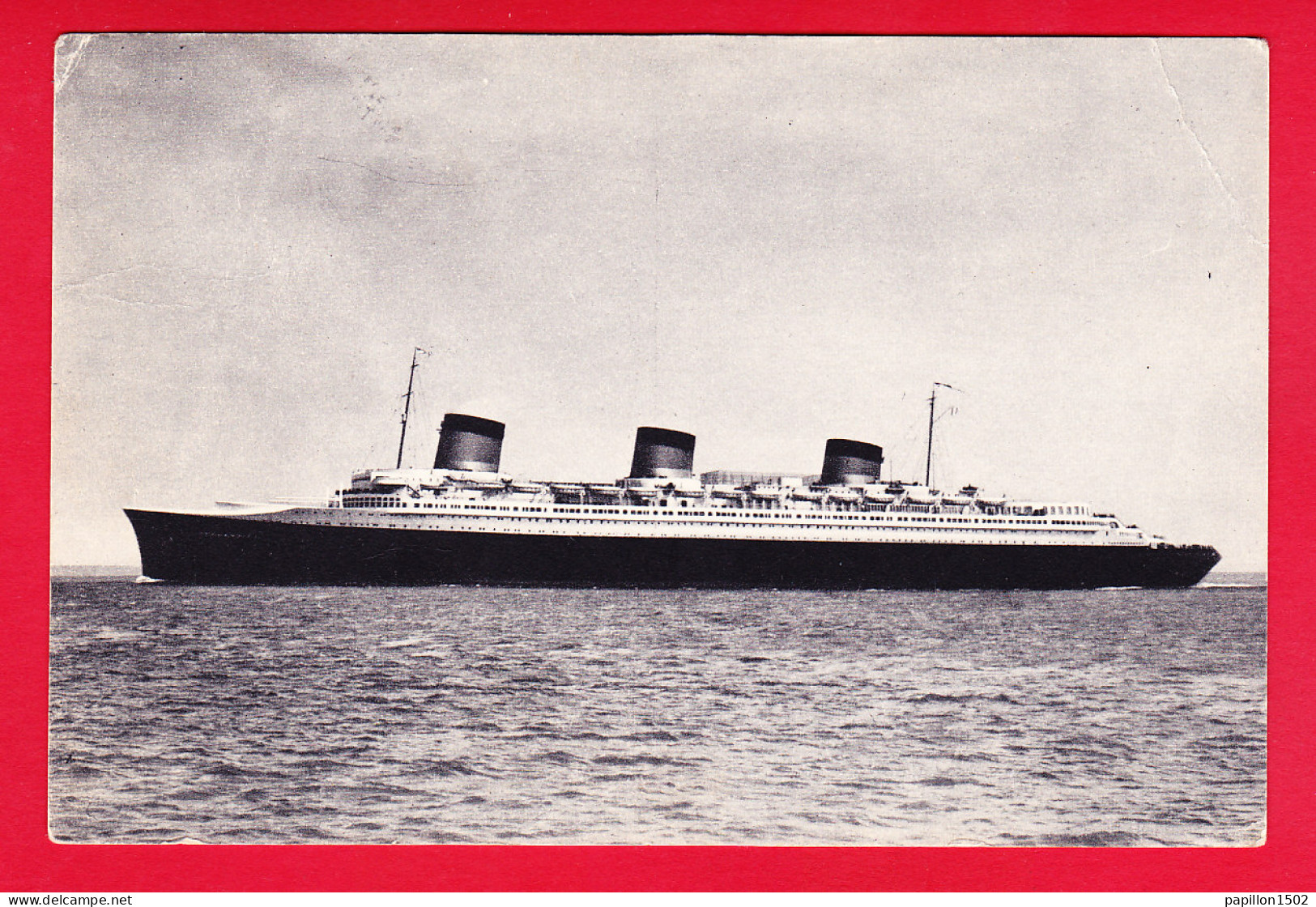 Bateaux-136P61 La Caompagnie Transatlantique French Line, Le NORMANDIE, Ligne Le Havre, Angleterre, New York - Steamers