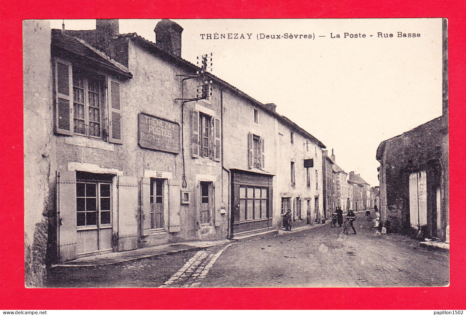 F-79-Thenezay-02Ph62  La Poste, Rue Basse, Cpa BE - Thenezay