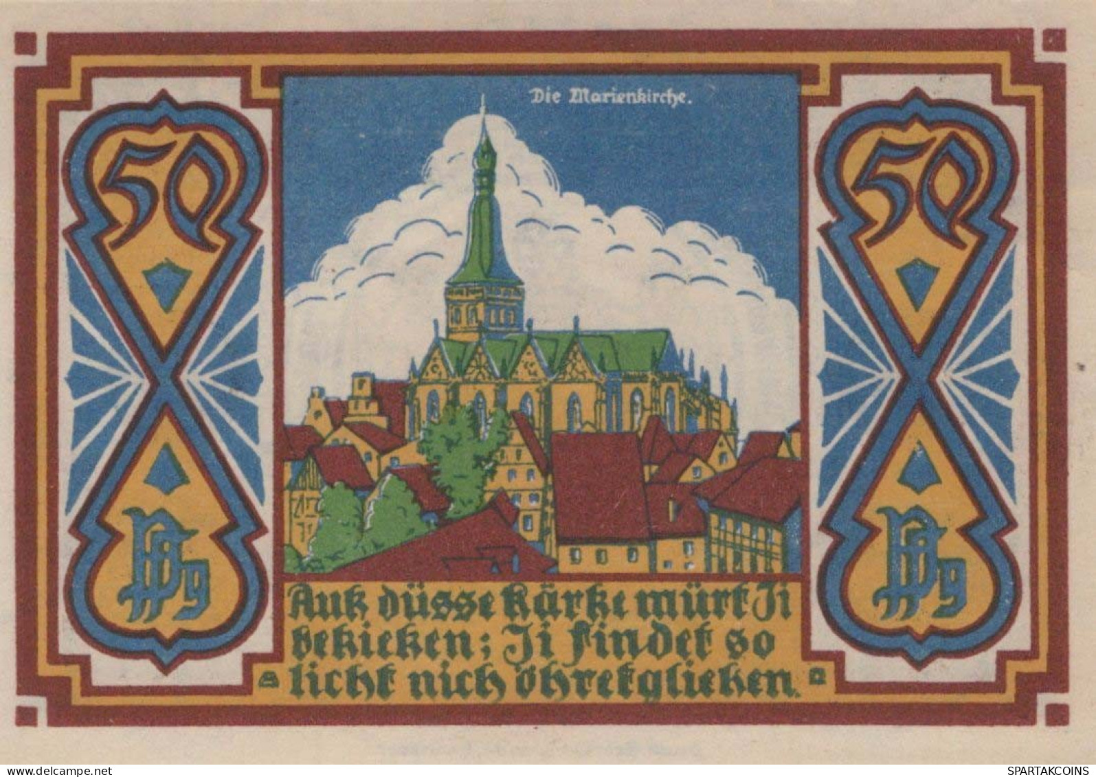 50 PFENNIG 1921 Stadt OSNABRÜCK Hanover UNC DEUTSCHLAND Notgeld Banknote #PI823 - [11] Local Banknote Issues