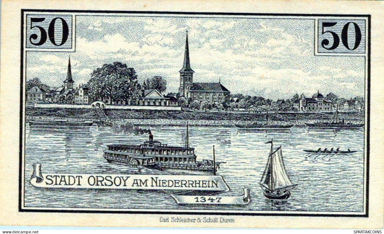 50 PFENNIG 1921 Stadt ORSOY Rhine UNC DEUTSCHLAND Notgeld Banknote #PH202 - [11] Local Banknote Issues