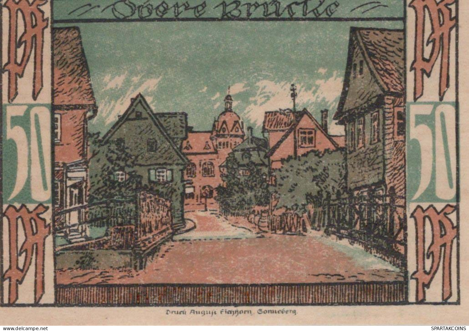 50 PFENNIG 1921 Stadt OBERLIND Thuringia DEUTSCHLAND Notgeld Banknote #PF409 - [11] Local Banknote Issues