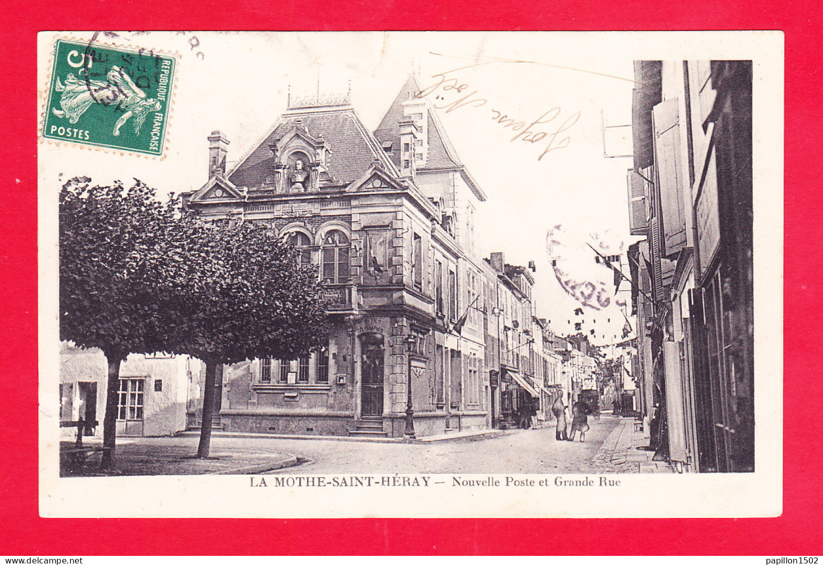 F-79-La Mothe Saint Heray-23Ph74  La Nouvelle Poste Et La Grande Rue, Cpa  - La Mothe Saint Heray