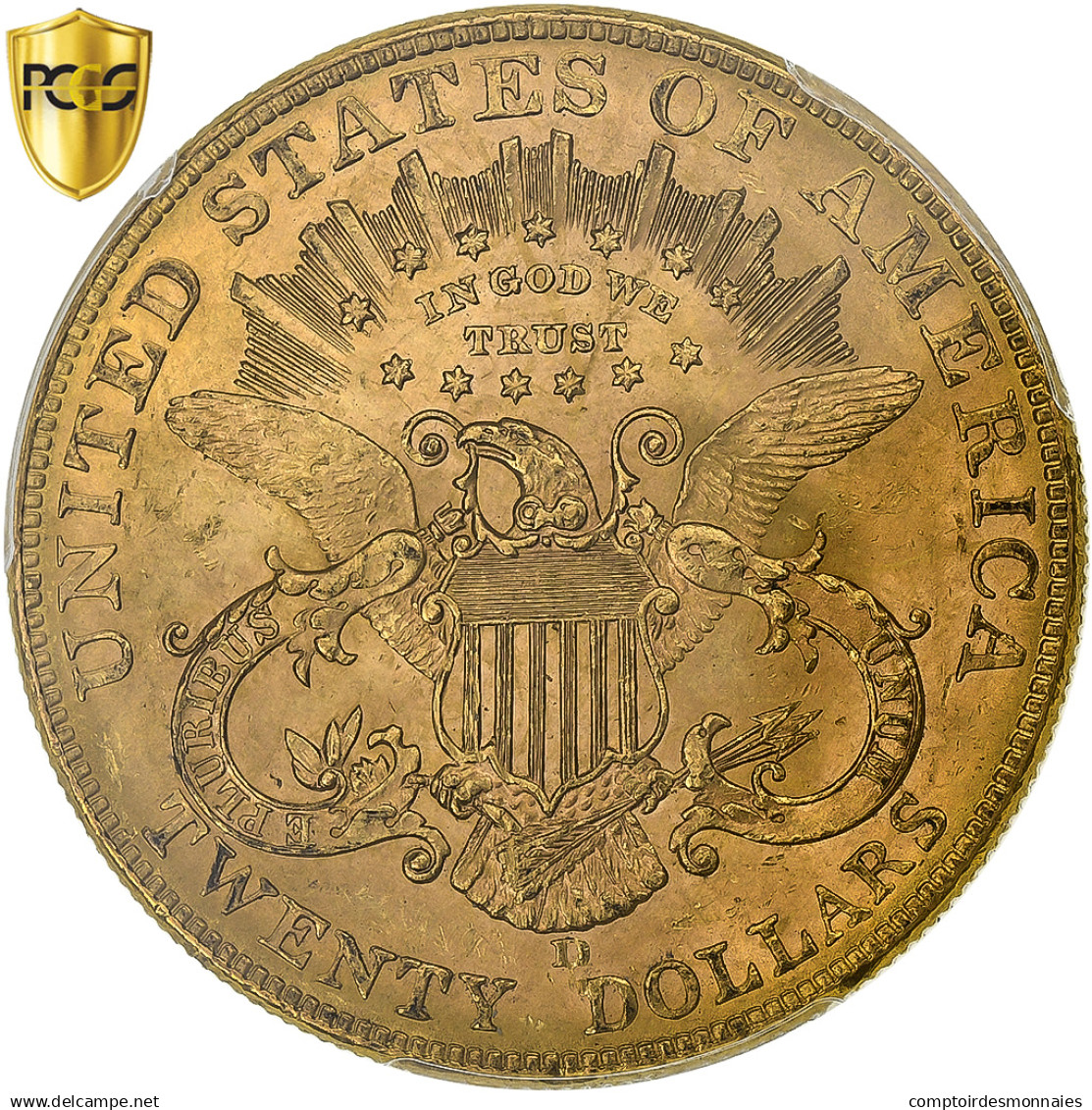 États-Unis, 20 Dollars, Liberty, 1907, Denver, Or, PCGS, MS63, KM:74.3 - 20$ - Double Eagle - 1907-1933: Saint-Gaudens