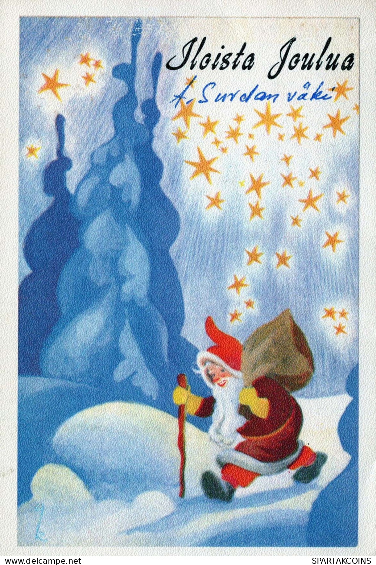 SANTA CLAUS Happy New Year Christmas Vintage Postcard CPSM #PAU586.GB - Santa Claus