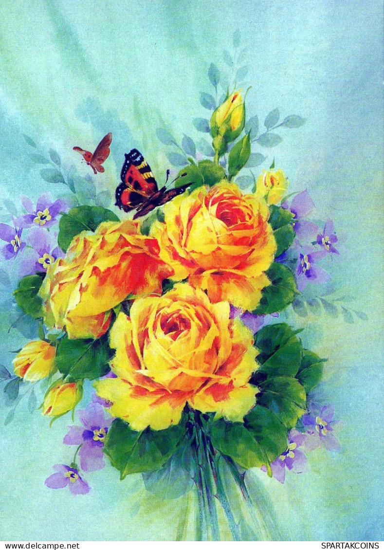 FLOWERS Vintage Postcard CPSM #PAS017.GB - Blumen