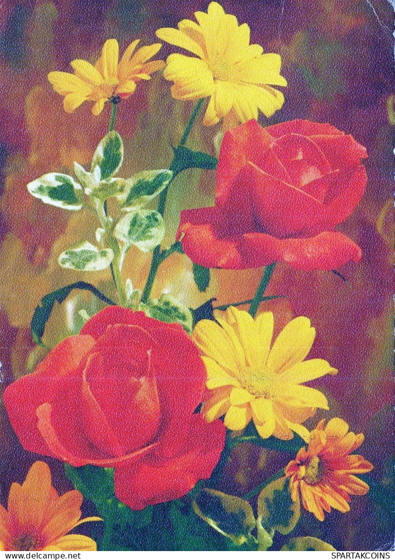 FLOWERS Vintage Postcard CPSM #PAS077.GB - Fiori