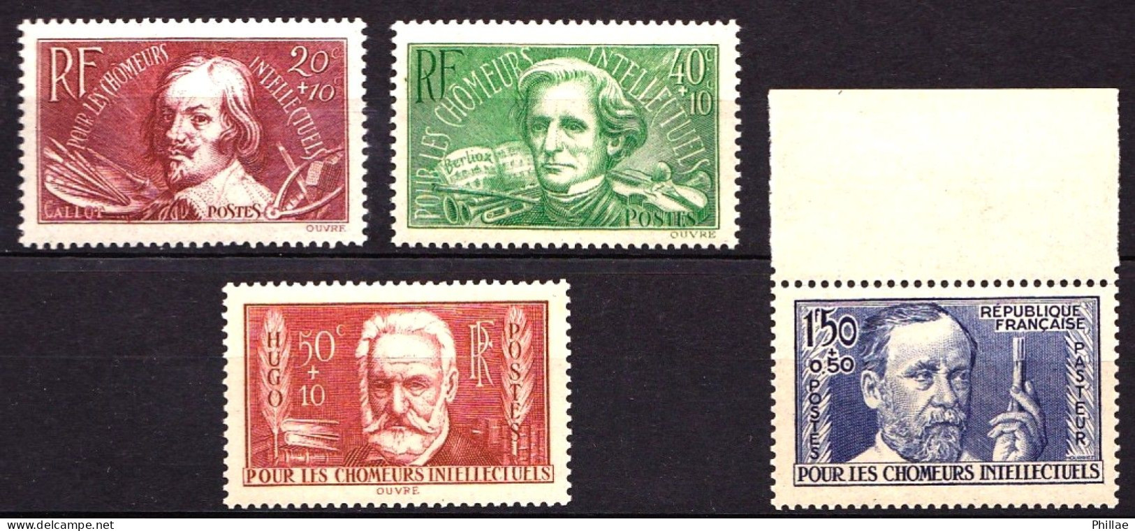 330 / 333 - Chomeurs Intellectuels - Complet 4 Valeurs - 333 BDF - Neufs N** - TB - Unused Stamps