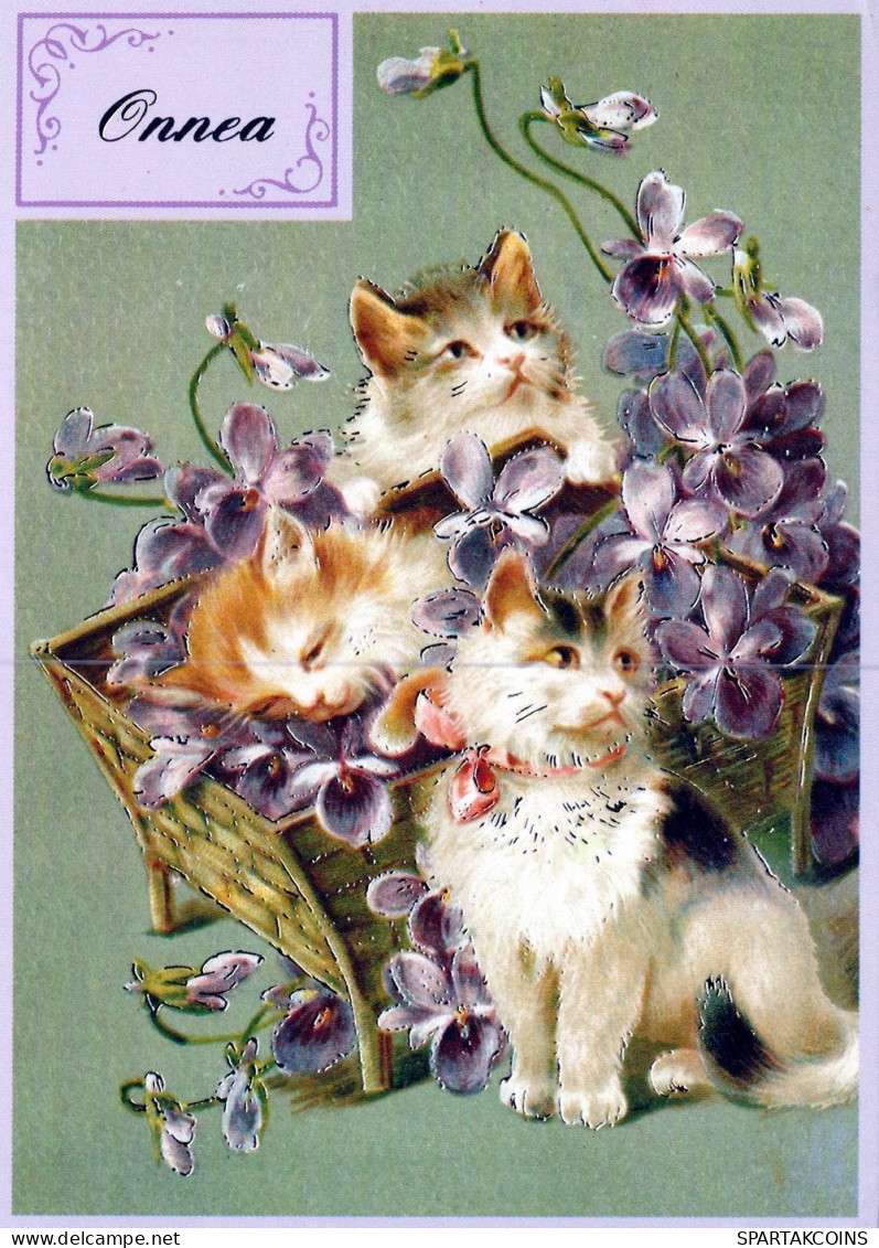 CAT KITTY Animals Vintage Postcard CPSM #PAM405.GB - Chats