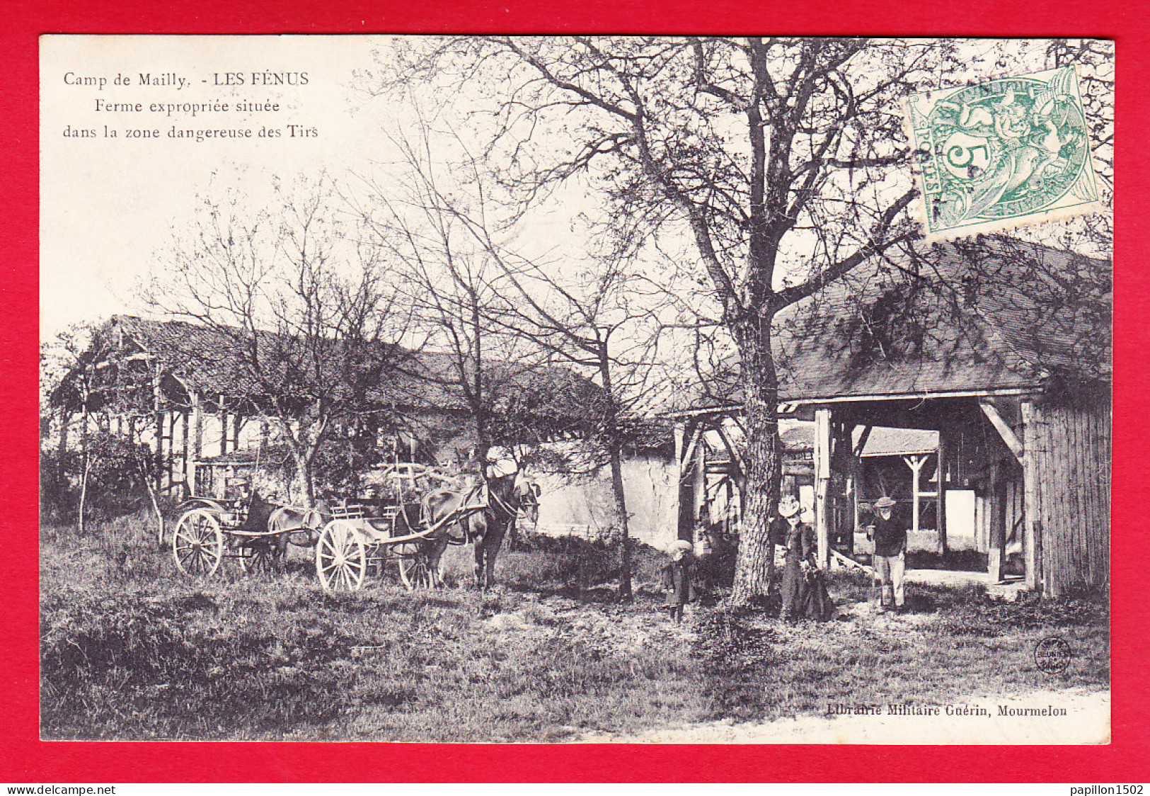 F-10-Mailly Le Camp-14P82  Les Fénus, Ferme Expropriée Située Dans La Zone Dangereuse Des Tirs, Attelage, Animation, Cpa - Mailly-le-Camp