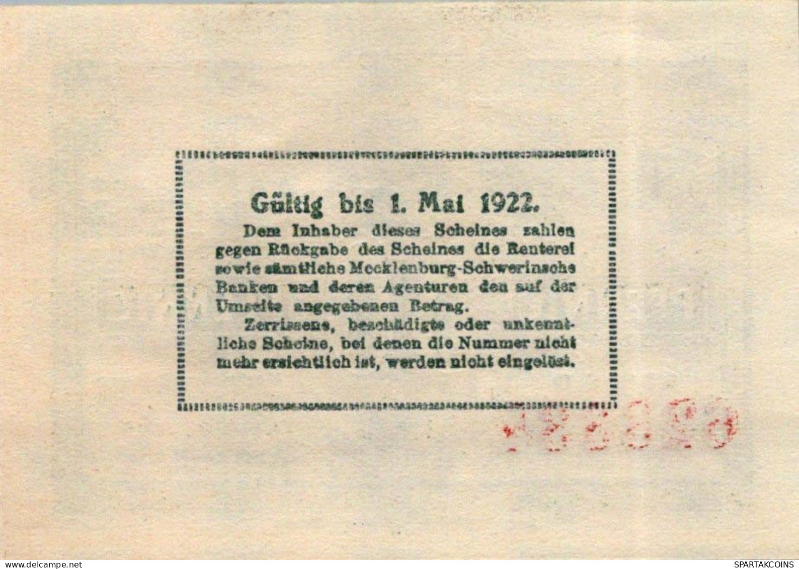 50 PFENNIG 1922 Stadt MECKLENBURG-SCHWERIN UNC DEUTSCHLAND #PH934 - [11] Emissions Locales