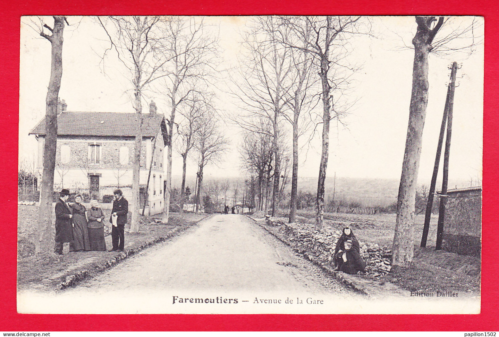 F-77-Faremoutiers-02P82 L'avenue De La Gare, Animation, Cpa BE - Faremoutiers