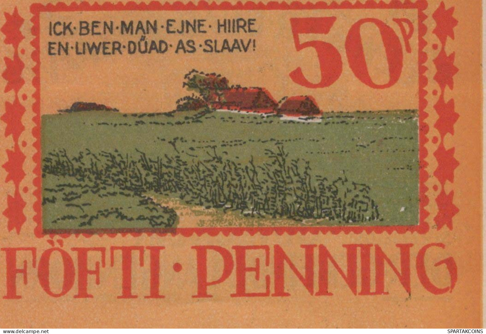 50 PFENNIG 1922 Stadt LANGENHORN IN NORDFRIESLAND UNC DEUTSCHLAND #PH660 - [11] Local Banknote Issues
