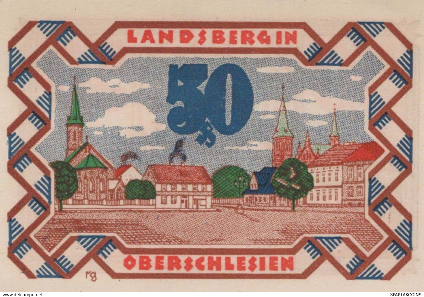 50 PFENNIG 1922 Stadt LANDSBERG OBERSCHLESIEN UNC DEUTSCHLAND #PB932 - [11] Local Banknote Issues