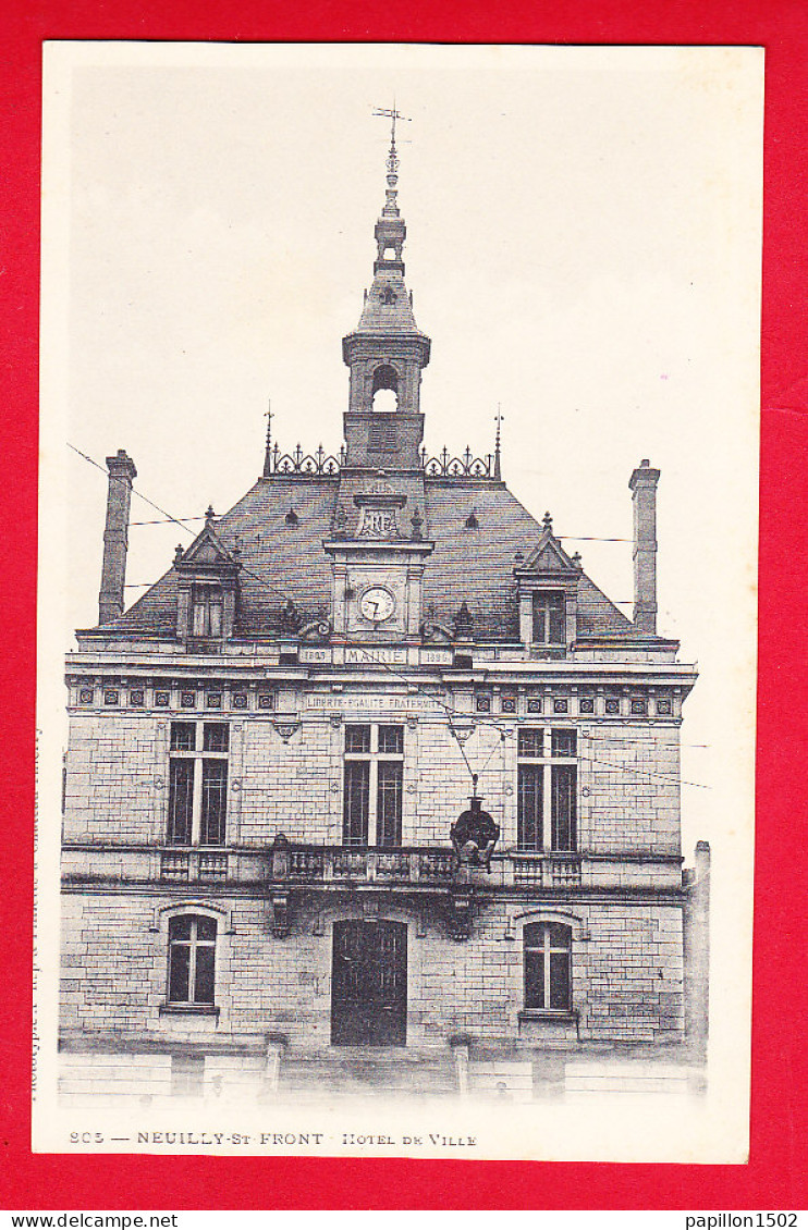 F-02-Neuilly Saint Front-02P82  L'hôtel De Ville, Cpa Précurseur BE - Other & Unclassified