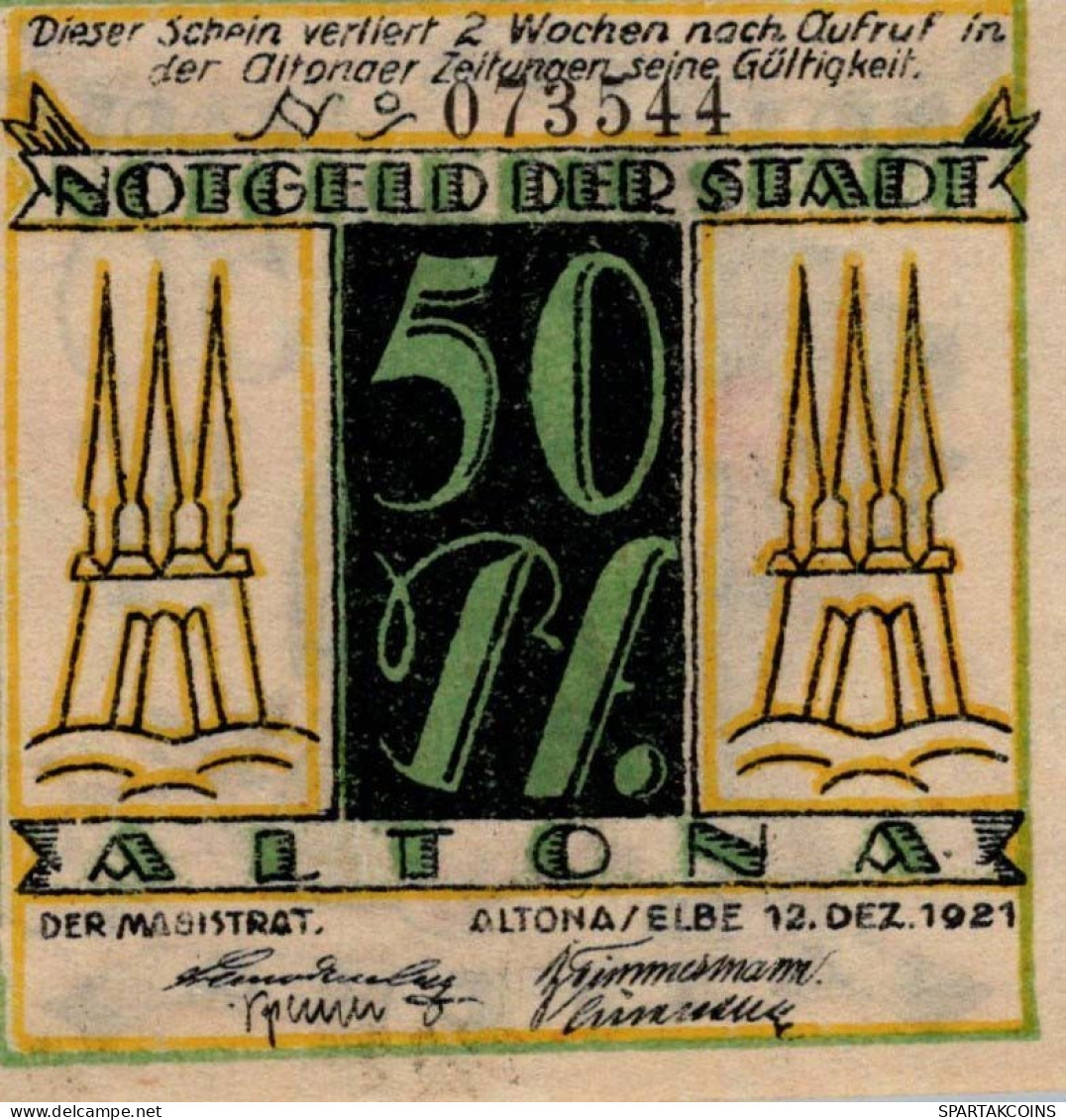 50 PFENNIG 1922 Stadt ALTONA Schleswig-Holstein UNC DEUTSCHLAND Notgeld #PA051 - [11] Local Banknote Issues