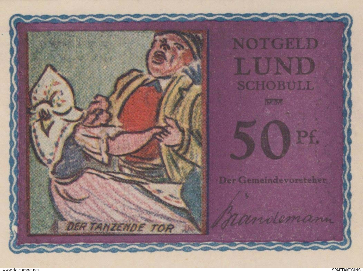 50 PFENNIG 1921/22 LUND-SCHOBÜLL SCHLESWIG HOLSTEIN UNC DEUTSCHLAND #PC669 - [11] Lokale Uitgaven