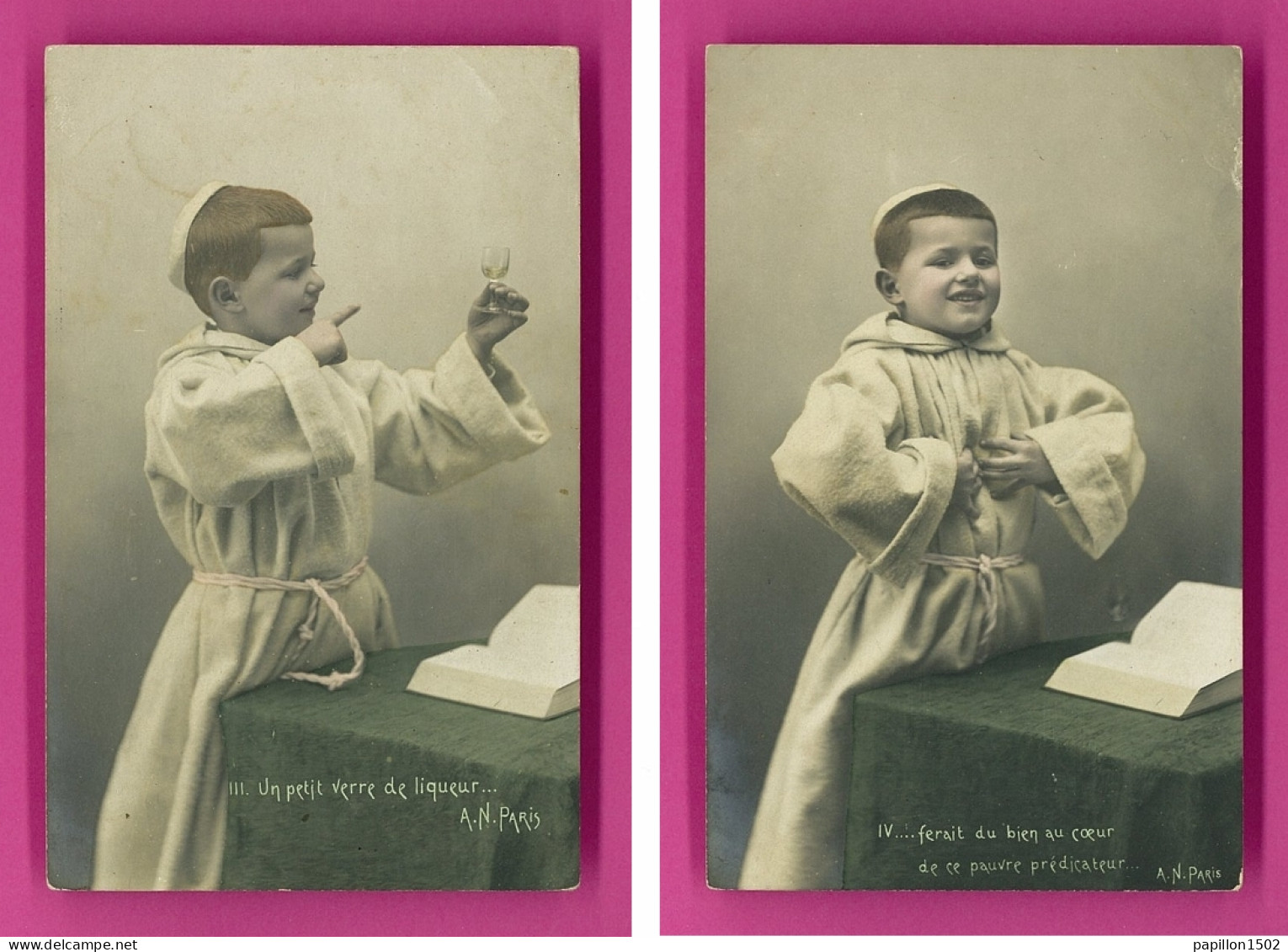 Série-129P133 Série Complète De 10 Cpa Précurseur, Enfant Vétu En Curé, Faisant Un Sermon, Cpa BE - Autres & Non Classés