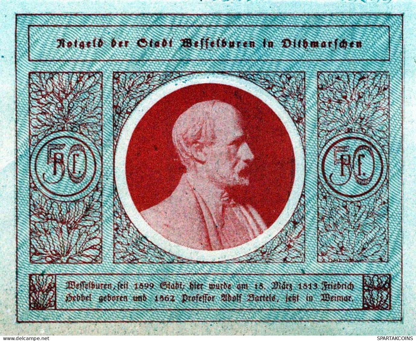 50 PFENNIG 1921 Stadt WESSELBUREN Schleswig-Holstein UNC DEUTSCHLAND #PH914 - [11] Local Banknote Issues