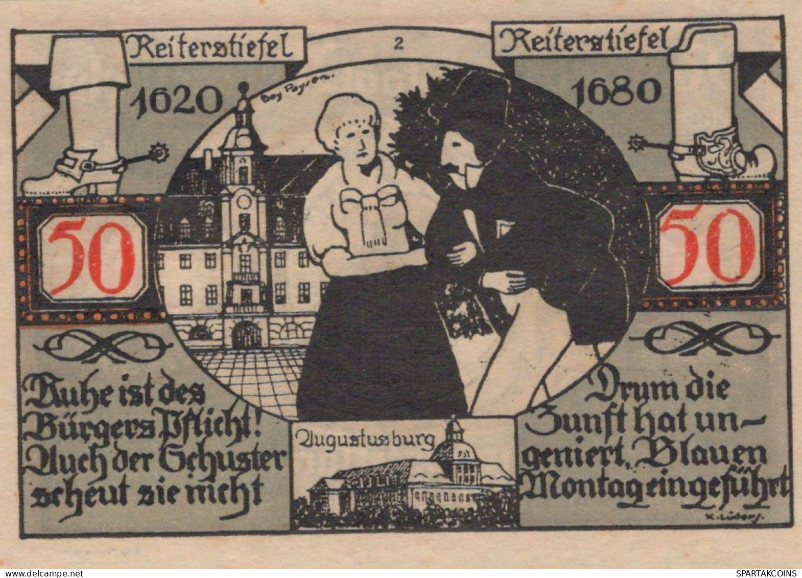 50 PFENNIG 1921 Stadt WEISSENFELS Saxony DEUTSCHLAND Notgeld Banknote #PF933 - [11] Emisiones Locales
